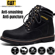 Caterpillar Safety Shoes Tough Guy Leather Boots Top Layer Cowhide High-help Work Boots Anti-smashin