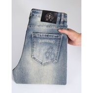 CHROME HEARTS1970 Men's Jeans Blue Slim-fit Stretchy