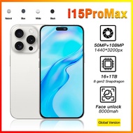 Hot Sold i15ProMax 5G Smartphone 6.8inch 16GB RAM+1TB ROM  Global Version 7800 Battery Android Phone