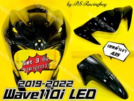 บังลมหน้า+บังโคลนหน้า+หน้ากากบน Wave110i LED 2019-2023 เซตสีดำเงาA35 อย่างดี(YSW) (📌ราคาต่อ3ชิ้น) บังลมหน้าwave110i บังลมเวฟ110i บังลมwave110i บังโคลนหน้าwave110