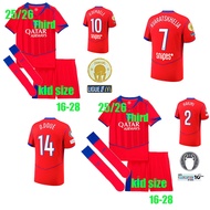 25/26 PSG O.DEMBELE soccer clothes 2025 paris-Third Jerseys kid suit（with pants and pants） D.DOUE KV