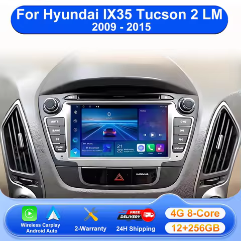 Android 16 Carplay For Hyundai IX35 Tucson 2 LM 2009 - 2015 Car Radio Multimedia Video Player QLED S