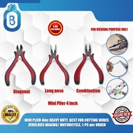 MINI PLIER 4inc HEAVY DUTY, BEST FOR CUTTING WIRES JEWELRIES MAKING/ MOTORCYCLE, 1-PC per ORDER