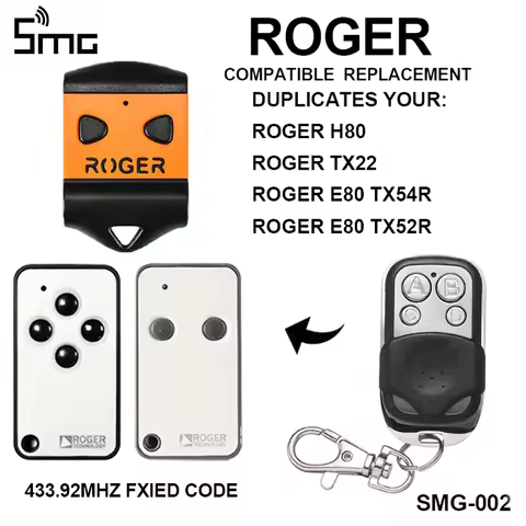 ROGER H80 E80 ROGER TX22 Garage Door Opener Gate Remote Control Replacement Duplicator For garage Co