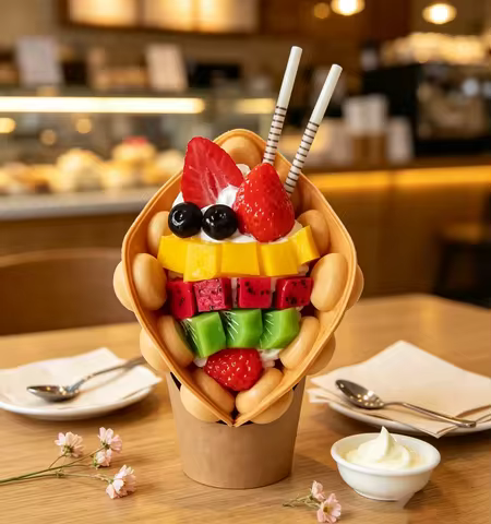 PU Eco-Friendly Faux Food Egg Waffle Model Foam Technique Colorful Sprinkles Cookie Chocolate Stick 