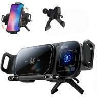 Pengecasan Tanpa Wayar Melekap Kereta Berputar, Pemegang Telefon Auto Putar 2 dalam 1 Pintar Tinggi,