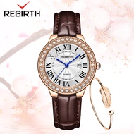 REBRITH Jam Tangan Wanita Mewah Dan Elegan Original Otomatis Date QUARTZ Display Jam Tangan Cewek An