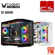 Invasion D-8000 Tempered Glass M-ATX Gaming Case - Black/White (INFINITY FAN)