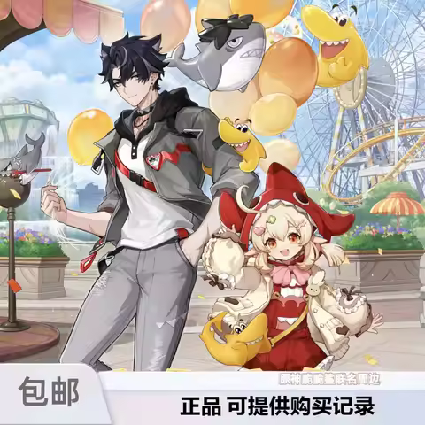 Genshin Impact Klee Wriothesley Cosplay Anime Cartoon Acrylic Standing sign tinplate badge brooch co