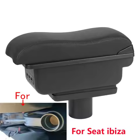 For Seat Ibiza Armrest For Seat Ibiza 6j Ibiza 6L Car Armrest Box Curved Surface leather Storage Box