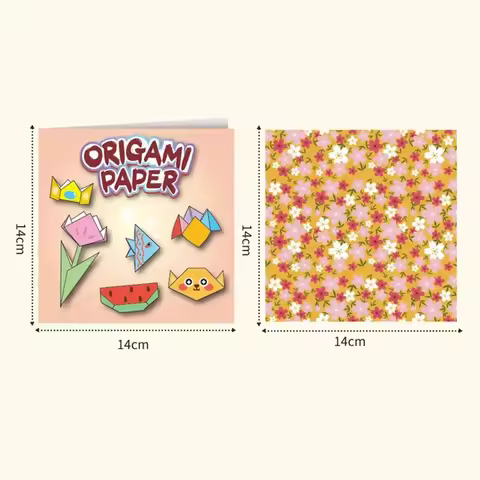 80 pcs Colorful Double Sided Origami Paper Fold Art Material DIY Handmade Folding Papers 14x14cm Flo