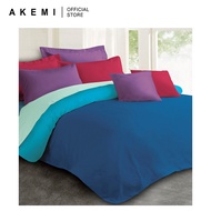 100% COTTON AKEMI Cotton Essentials Colour Home Divine Fitted Sheet Set Bedsheet - Solid 650TC / Cadar