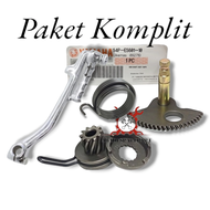 PAKET KOMPLIT 1 SET ENGKOLAN + AS SELAH  + PER SELAH + GIGI PINION 54P MIO J / XEON / SOUL GT / FINO FI 110 115 /XRIDE SATU PAKET SELAHAN AS KAMPAK GIGI PINION PER GIGI STATER / GEAR GIR SLAH SLAHAN MOTOR YAMAHA MIO J ENGKOL KICK SHAFT STARTER 54P