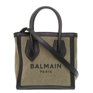 Balmain 帆布皮革卡其色黑色兩用手提包/單肩包 0429 [二手] BALMAIN