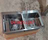 [HCM]Chậu rửa chén bát Korea inox 304 8245D kèm vòi rửa chén inox 304