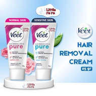 VEET Hair Removal Cream Normal & Sensitive Skin - 25gr | Smooth & Soft Skin Up to 7 Days