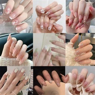 50Colors Reusable 24PCS Cute Cartoon Press on Artificial False Tipsy Stick-on Nails Tips Art