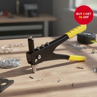 Manual Rivet Gun Kit with 50 Rivets and 4 Nozzles, Compact Home Riveter for Blind Fastening  Kit Pis