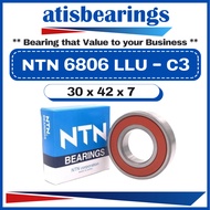 NTN 6806 LLU ( 30 x 42 x 7 ) 100% ORIGINAL Made In JAPAN Deep Groove Ball Bearings