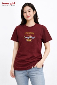 Toms Girl Ladies Short Sleeve Slogan Printed Tee Loose Cut 100% Fully Cotton G62-1481