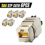 AMPCOM แจ็คตัวเชื่อมต่อคีย์แบบไร้เครื่องมือล็อควงล้อ RJ45ตัวเชื่อมต่อแบบแยกส่วนสำหรับ CAT7A CAT8 CAT