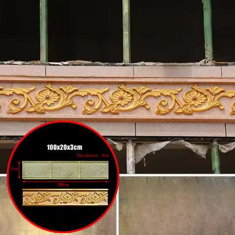 High Beam Carved Cement Mold 100 * 20 * 3Cm Roman Column Relief Flower Board Wall Flower Pendant Flo