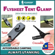 UtanKing™ Flysheet Clip Camping Tent Clip Fly Tarp Clamp Tarpaulin Clips Canvas Cloth Buckle Awning Wind Rope Shark Klip