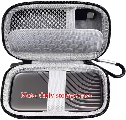 （CASE ONLY)Storage Bags Compatible for WD 1TB 2TB 500GB My Passport SSD External Portable Drive-WDBA