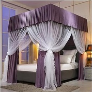 Bed Canopy Luxury Four-season Bed Canopy, Bed Curtain Is Used For Single Double Bed, 360 ° Protective Mosquito Net, With Stainless Steel Bracket, Easy To Assemble (Color : Purple, Size : 180x220x200