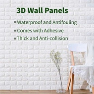 Tonchean 3D Embosed Wall Wallpaper Sticker Brick Model 77x70cm - TC073