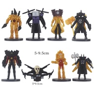8Pcs/Set Skibidi Toilet Upgrade Titans TV Drill King Action Figures Model Toy Dolls Clock Man Speake
