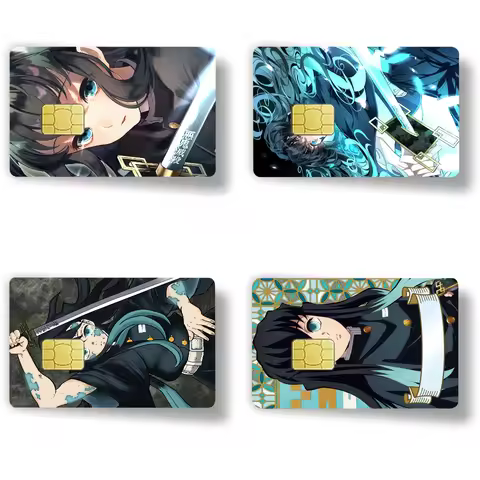 Muichiro Tokito Fashion Matte Gold Silver Black Matte Film Skin Sticker Tape For Bank Credit Debit C