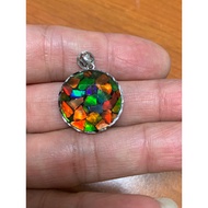 (Support SG) Natural Ammonite Pendant 天然班彩六芒星吊坠 22mm