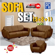 PH HOME: SOFA SET (3+2+1) PU Leather Sofa Upholstery/ FREE DELIVERY....