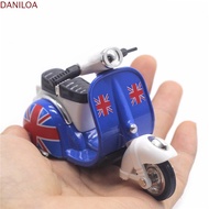 DANILOA Mini Motorcycle, Inertia Pull-back Motorcycle Model, Portable Diecast Miniature Vehicle Toy 