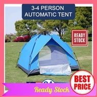 3-4 Person AUTOMATIC EASY Camping TENT Khemah Suitable For 3-4 People Outdoor Camping Camping Kem