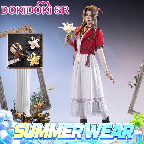 【Ready For Ship】Aerith Cosplay Costume Game FF Cosplay【S-3XL】DokiDoki-SR Women White Dress Aerith Co
