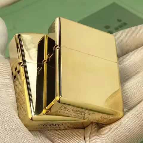 ZORRO 912 912S Heavy Duty Armor Brass/Titanium Windproof Kerosene Lighter; 3/5 Hinged Metal Gasoline