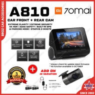 [New Launch] 70mai A810 Dash Cam 4K Dual Vision Car Recorder with GPS ADAS UHD Resolution HDR Rear Recording Dashcam