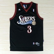 Jersey NBA Philadelphia 76ers No.3 Iverson black mesh style