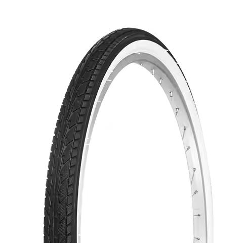 ZUKKA 1 Pack 26 x 1.75 Inch Bike Bicycle White Wall Side Black/Black Tires Folding Bead Tires Compat