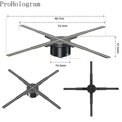 50cm Wifi 3D Fan Hologram Projector Commercial Advertising Display Hologram Projector Remote Control