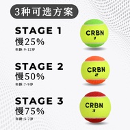 CRBN Tennis Children's Training Ball Pressurized 75% Green Ball 50% Orange Ball 25% Red Ball 3 Begin