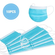 10PCS 3-Ply Disposable Face Mask with Elastic Earloop Disposable Protection
