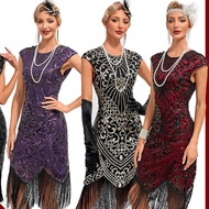 Women's Flapper Dresses 1920s Great Gatsby Dresses Sequin Fringed Roaring 20s Cocktail Dress