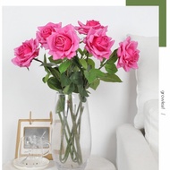 Bunga Mawar Artificial Premium Big Latex Import - Pink Fuschia