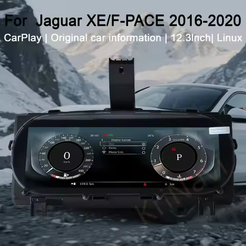 For Jaguar XE/F-PACE 2016-2020 Carplay LCD Digital Instrument Cluster Speedometer,Dashboard,Panel,Ga