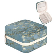 Ysidec Vincent Van Gogh Almond Blossom Travel Jewelry Box Organizer Portable Jewelry Case PU Leather