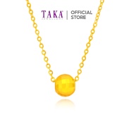 TAKA Jewellery 999 Pure Gold Ball Charm with Silver Chain