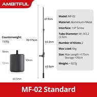Ambitful MF-02 1.75M Aluminium+Metal Light Stand Boom Arm with 1500g Counterweight Max Load 6kg For